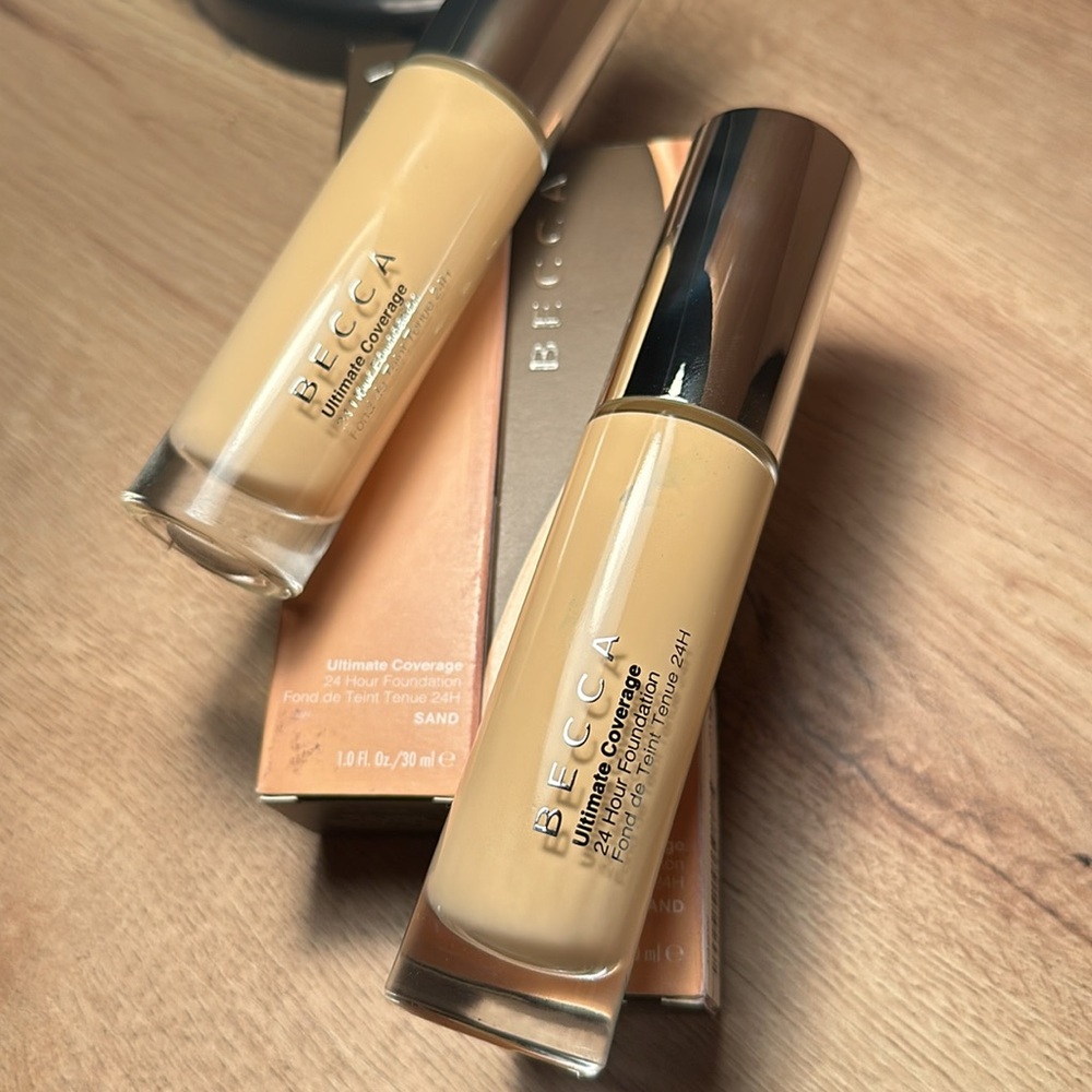 Becca Ultimate Coverage 24 Hour Foundation Bundle Set Of Two In Color Sand 1oz - Picture 8 of 11